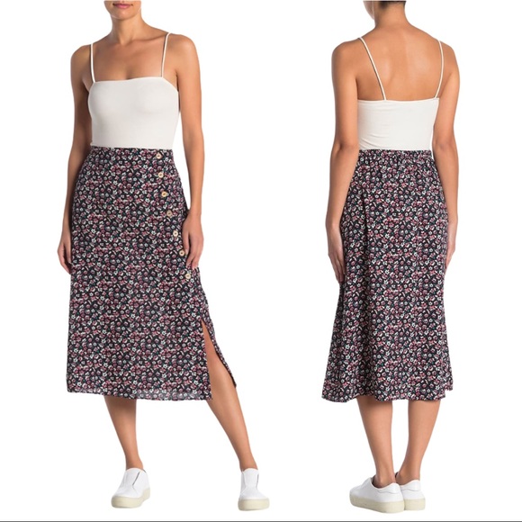 Good Luck Gem Dresses & Skirts - NWT GOOD LUCK GEM Floral Midi Skirt